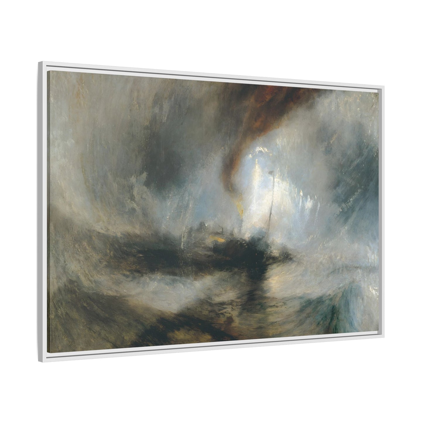 JMW Turner Watercolor Canvas Print - Abstract Snow Storm Boat Wall Art