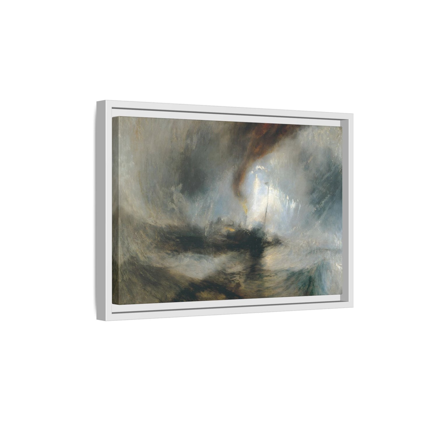 JMW Turner Watercolor Canvas Print - Abstract Snow Storm Boat Wall Art