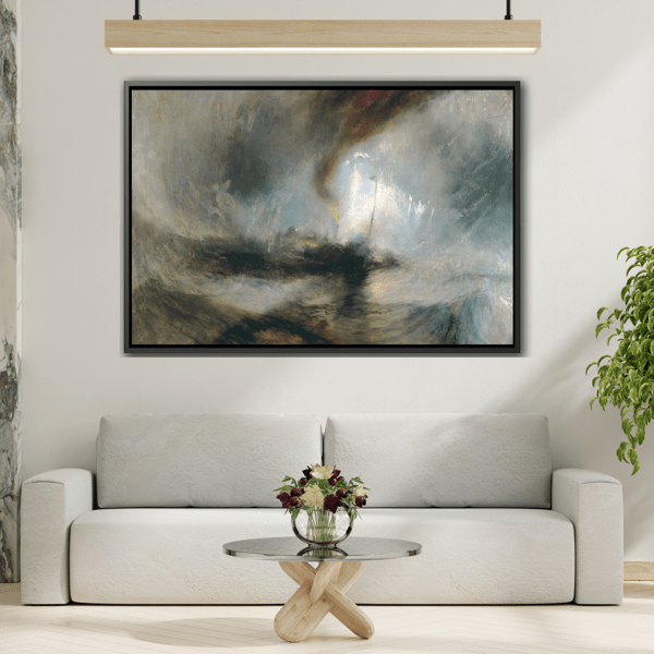 JMW Turner Watercolor Canvas Print - Abstract Snow Storm Boat Wall Art