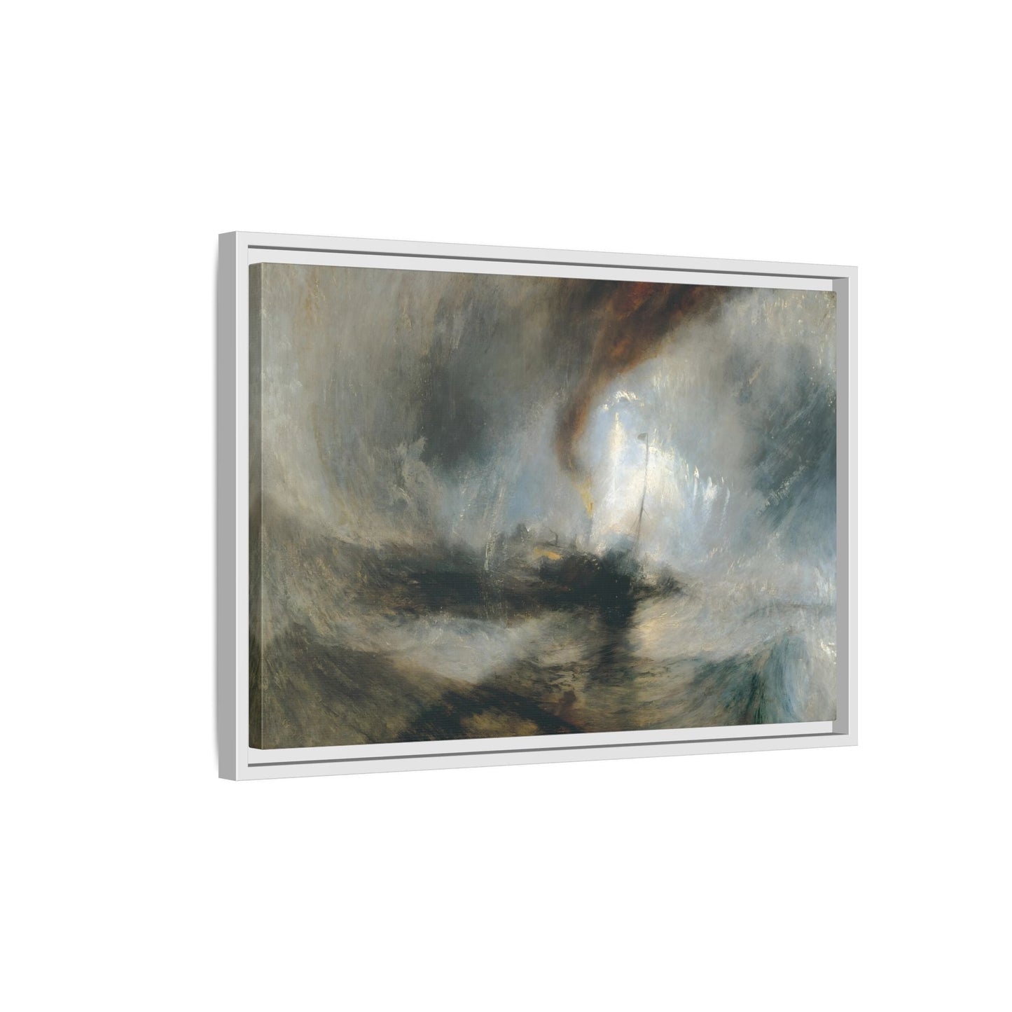 JMW Turner Watercolor Canvas Print - Abstract Snow Storm Boat Wall Art