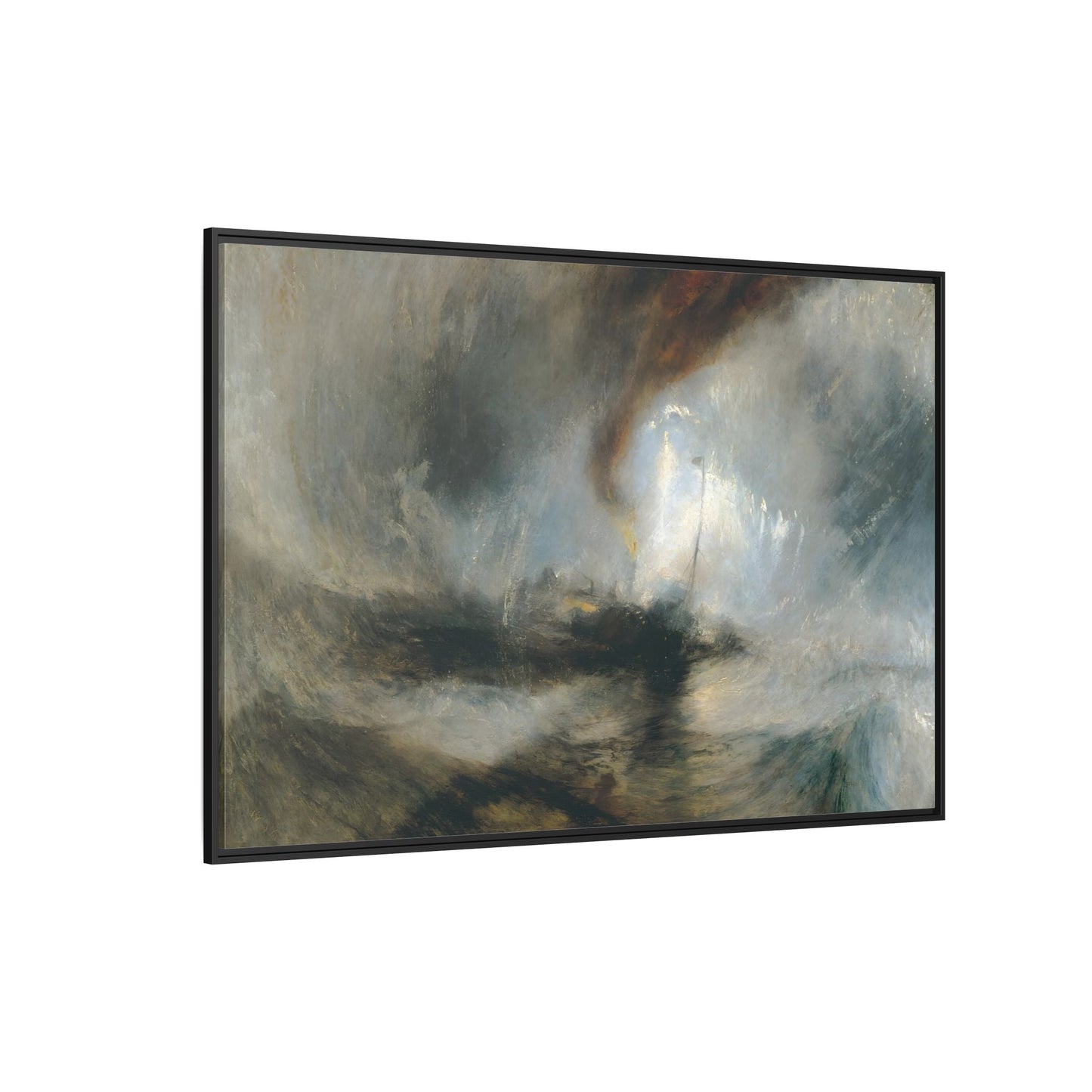 JMW Turner Watercolor Canvas Print - Abstract Snow Storm Boat Wall Art