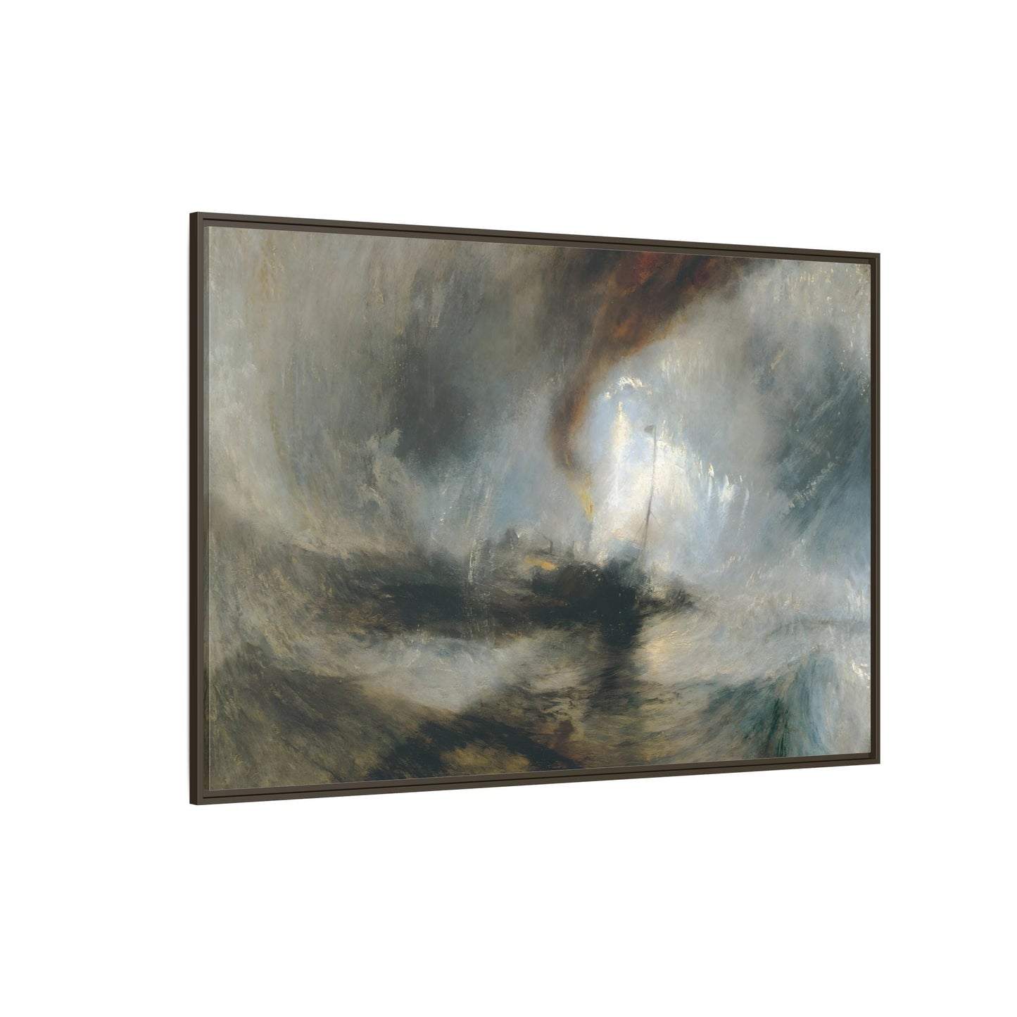 JMW Turner Watercolor Canvas Print - Abstract Snow Storm Boat Wall Art