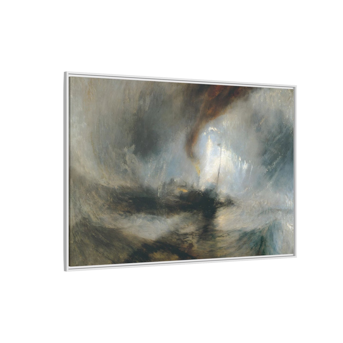 JMW Turner Watercolor Canvas Print - Abstract Snow Storm Boat Wall Art