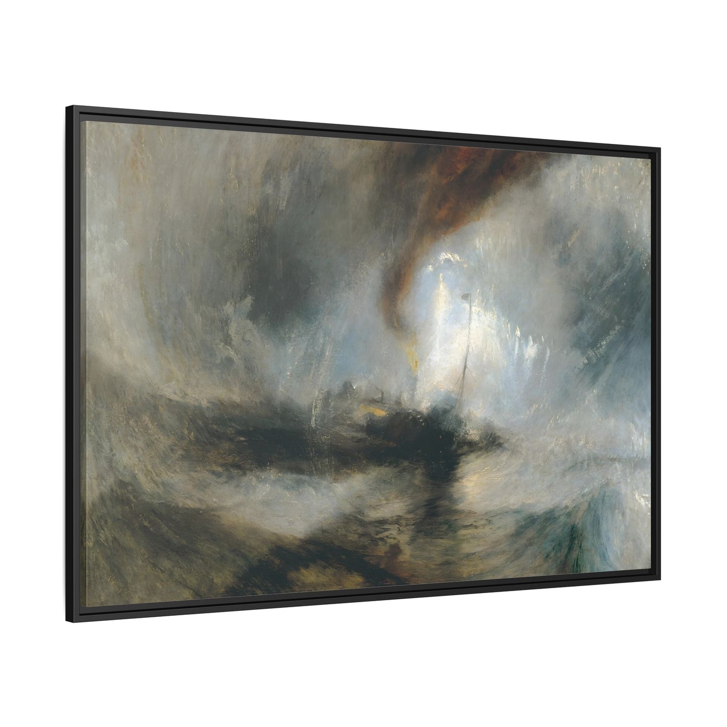 JMW Turner Watercolor Canvas Print - Abstract Snow Storm Boat Wall Art