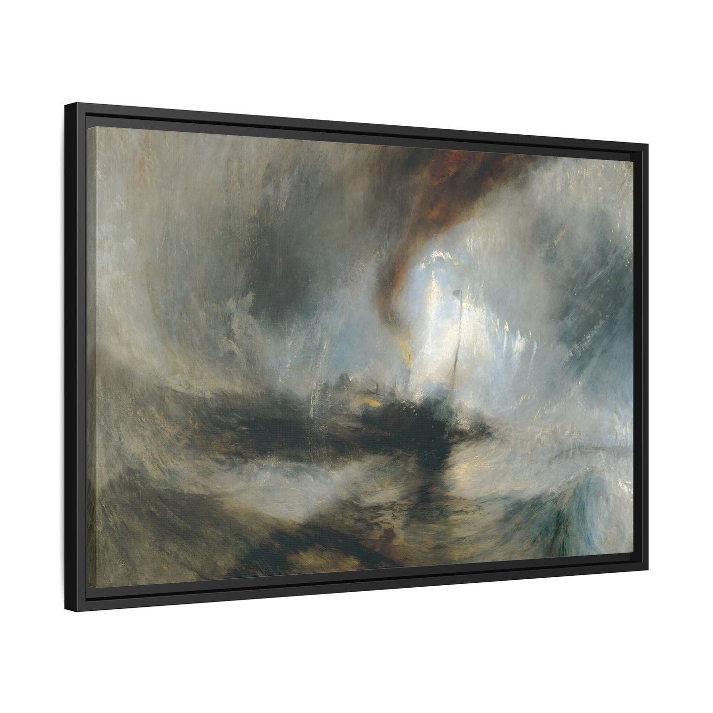 JMW Turner Watercolor Canvas Print - Abstract Snow Storm Boat Wall Art