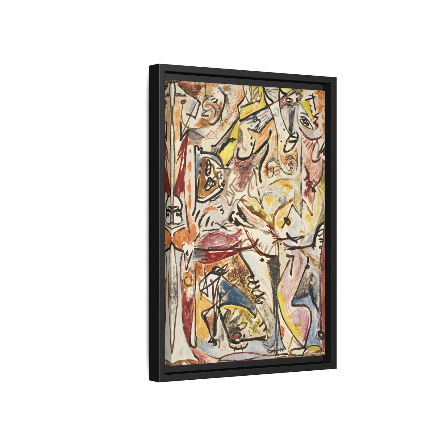 Jackson Pollock Blue Unconscious Wall Art - Colorful Abstract Framed Canvas Print
