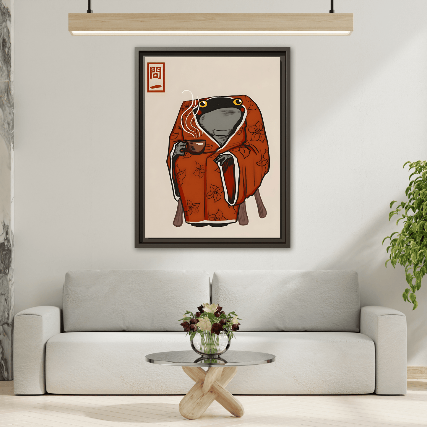 Japanese Funny Frog Matsumoto Hoji Wall Art Canvas Decor