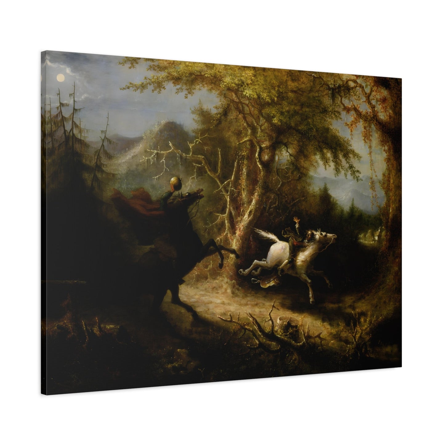 John Quidor Headless Horseman - Fantasy Canvas Wall Art Reproduction