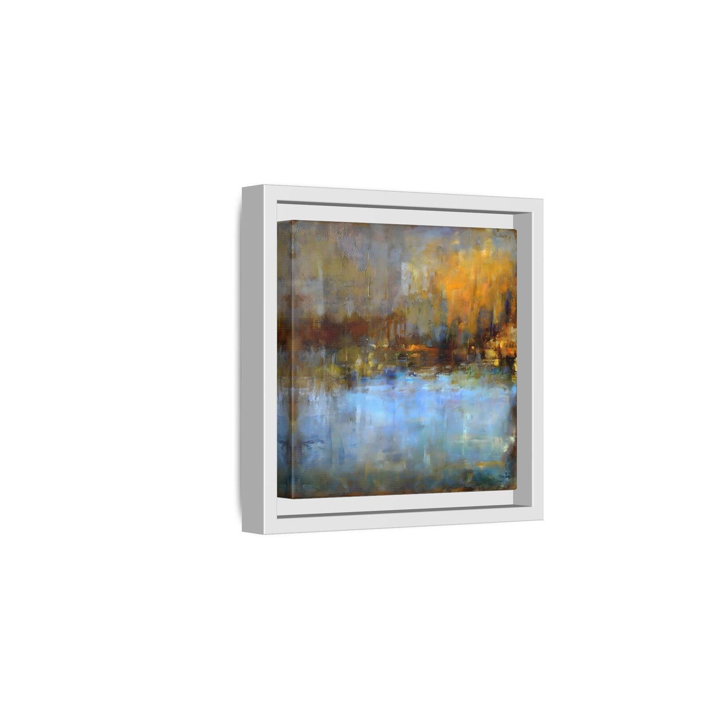 Large Framed Square Blue Gray Abstract Canvas Wall Art Prints