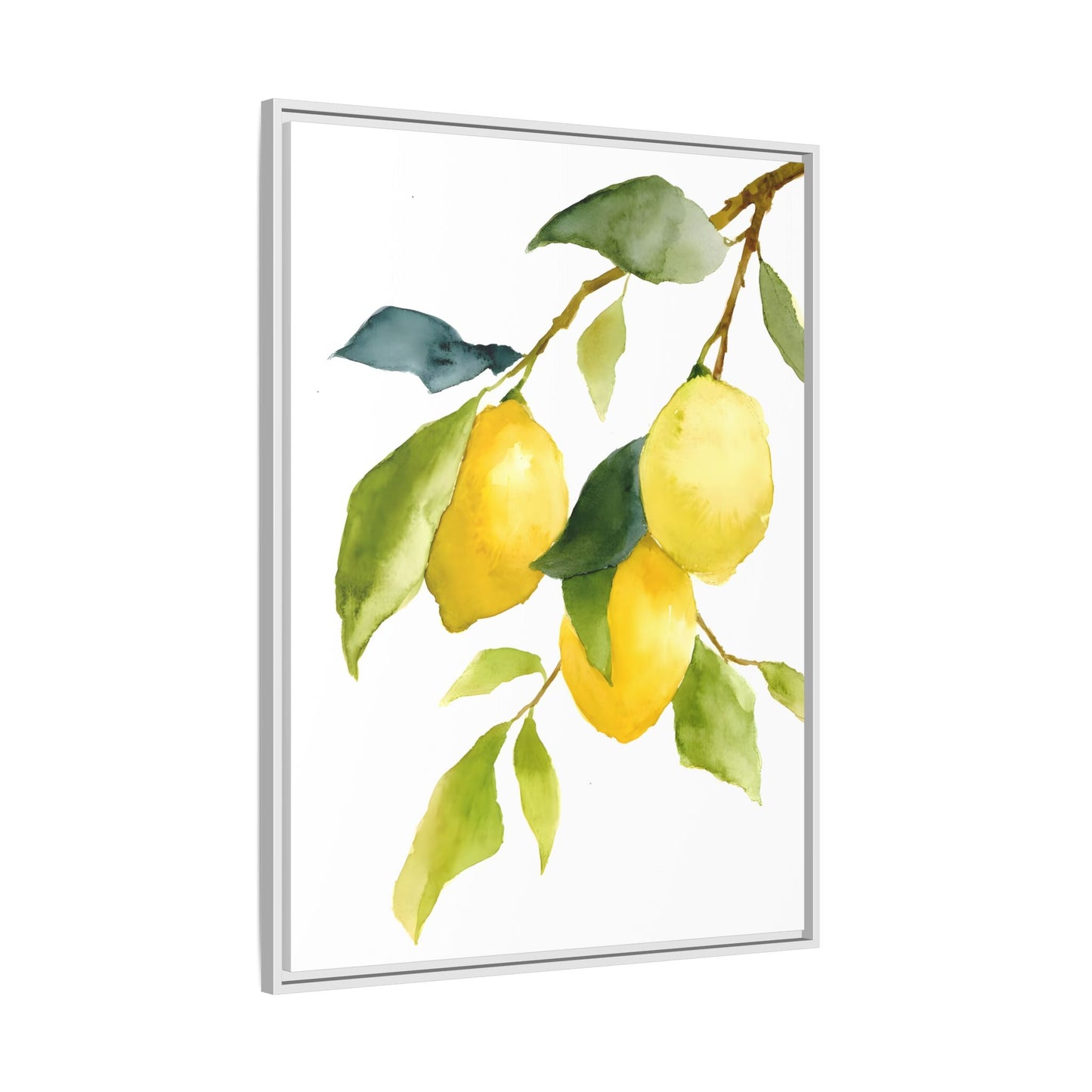 Lemon Branch Framed Canvas Wall Art Print