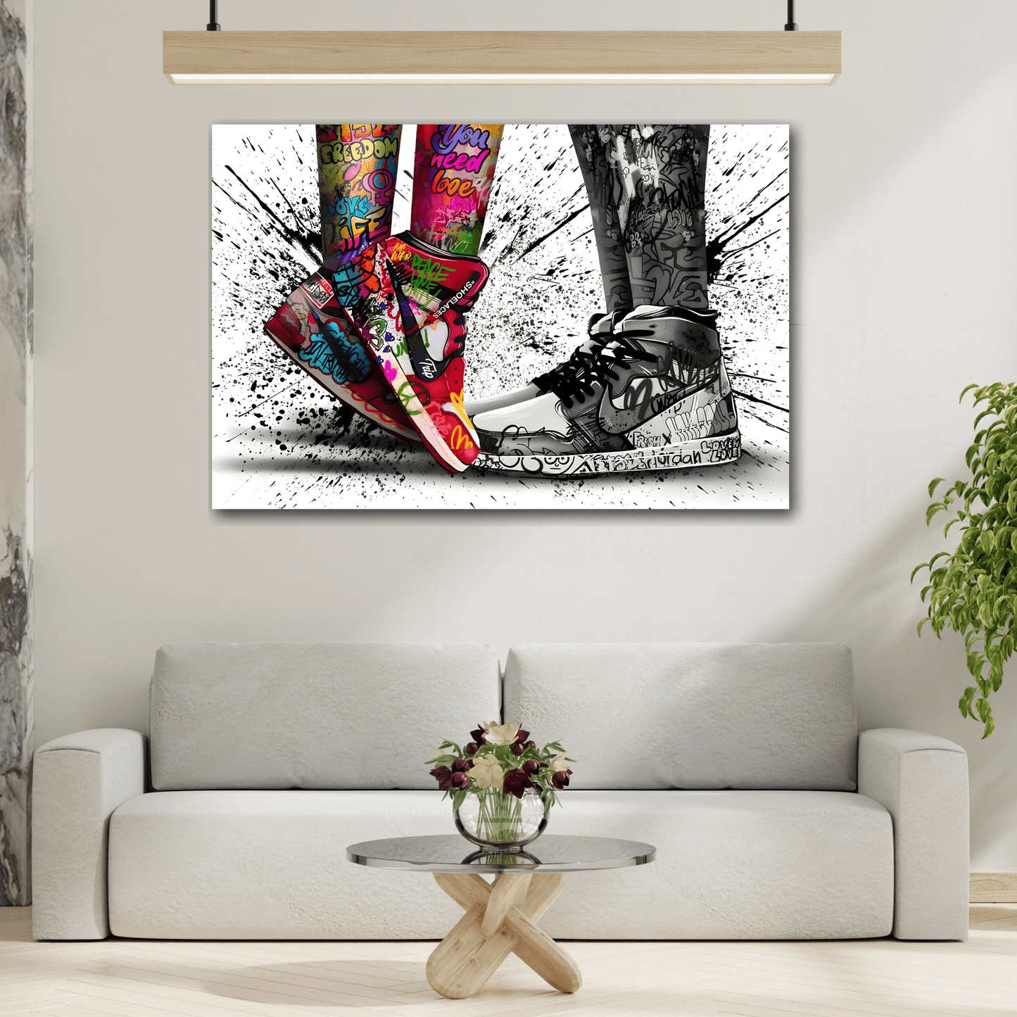 Love in Shoes Graffiti Canvas Wall Art Home Decor Print