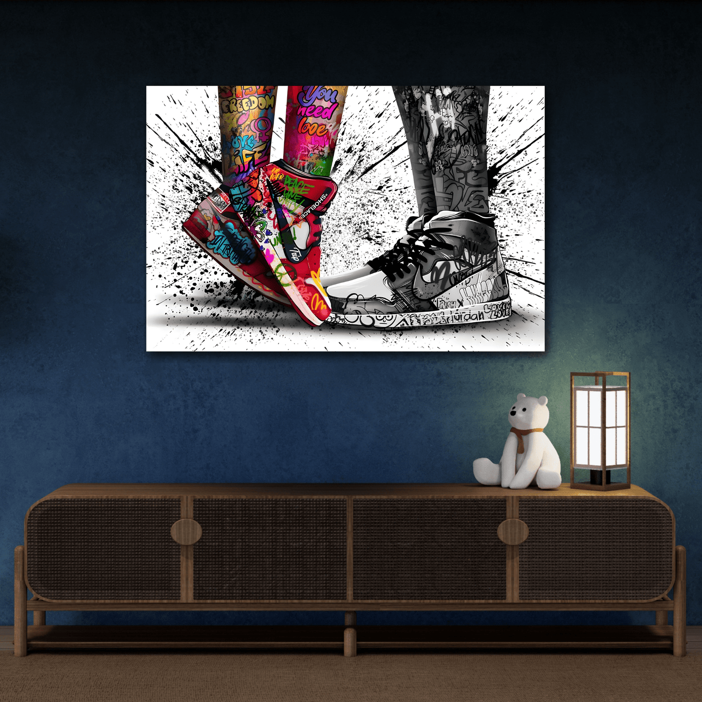 Love in Shoes Graffiti Canvas Wall Art Home Decor Print