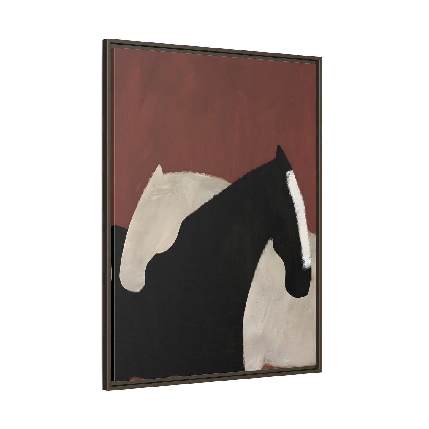 Minimalist Horse Canvas Art Print – Abstract Horses Framed Wall Decor