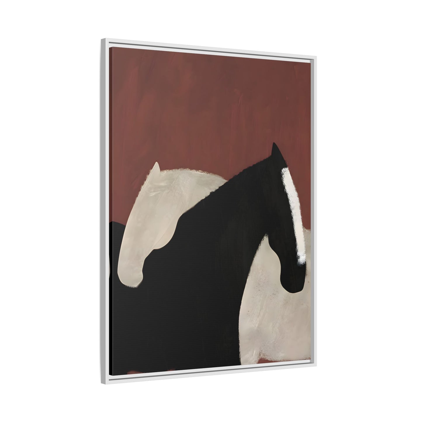 Minimalist Horse Canvas Art Print – Abstract Horses Framed Wall Decor