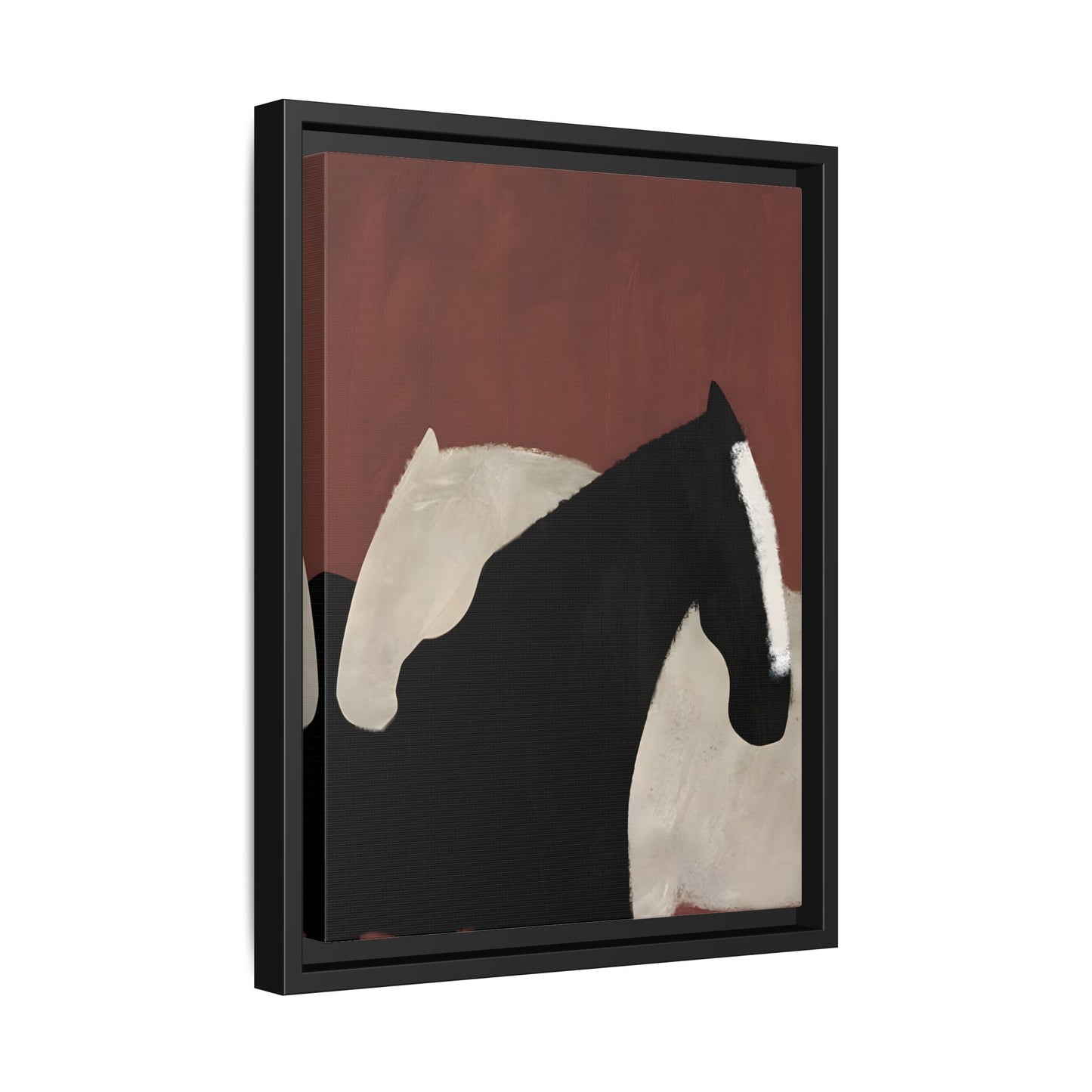 Minimalist Horse Canvas Art Print – Abstract Horses Framed Wall Decor