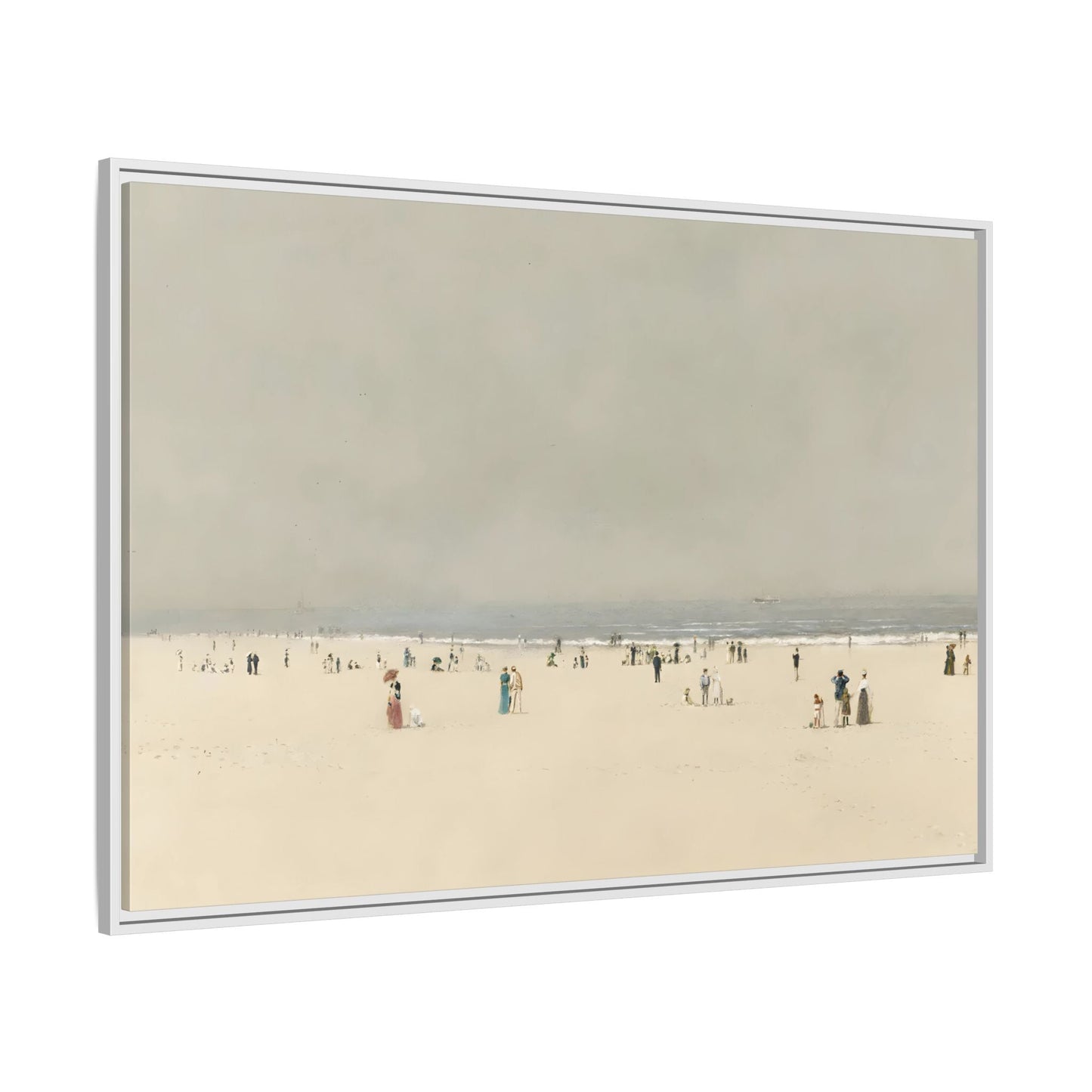 Minimalist Sand Sea Canvas, Summer Phantasy Vintage Beach Wall Art Prints