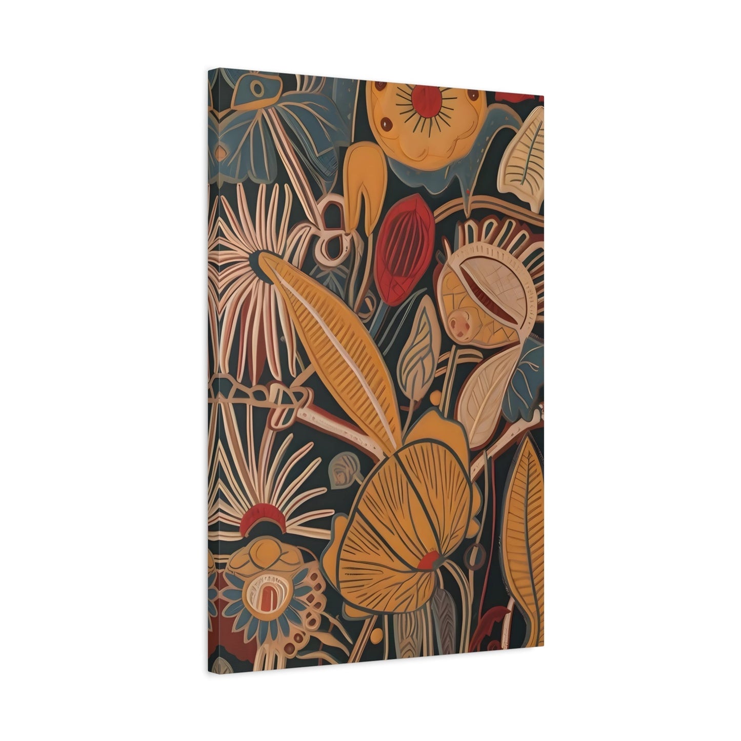 Modern Boho Botanical Canvas Wall Art - Framed Floral Minimalist Print