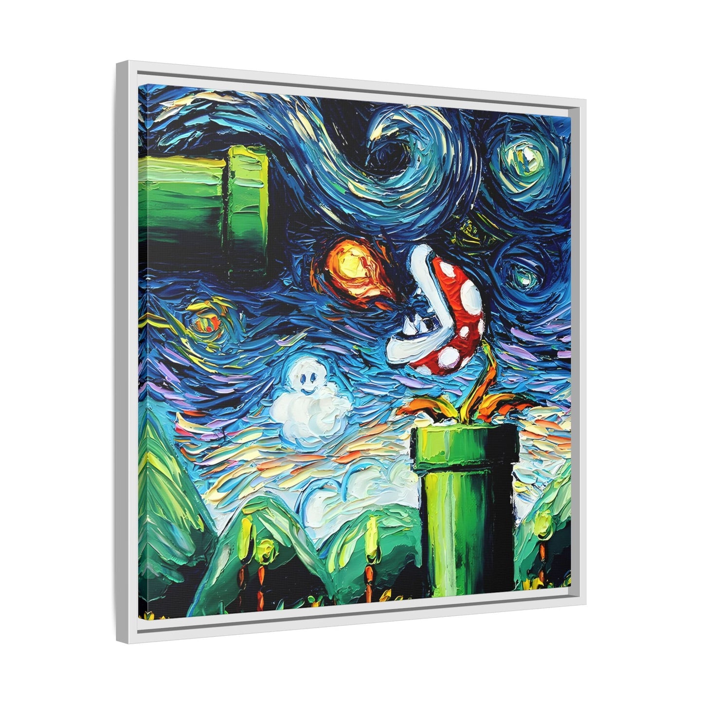 Modern Framed Abstract Starry Night Canvas Wall Art Prints