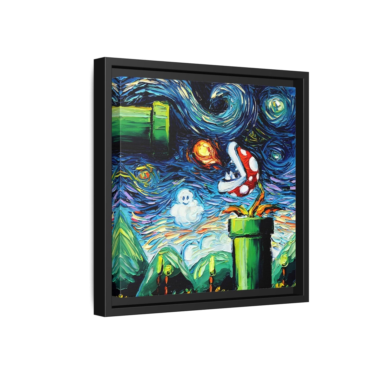 Modern Framed Abstract Starry Night Canvas Wall Art Prints