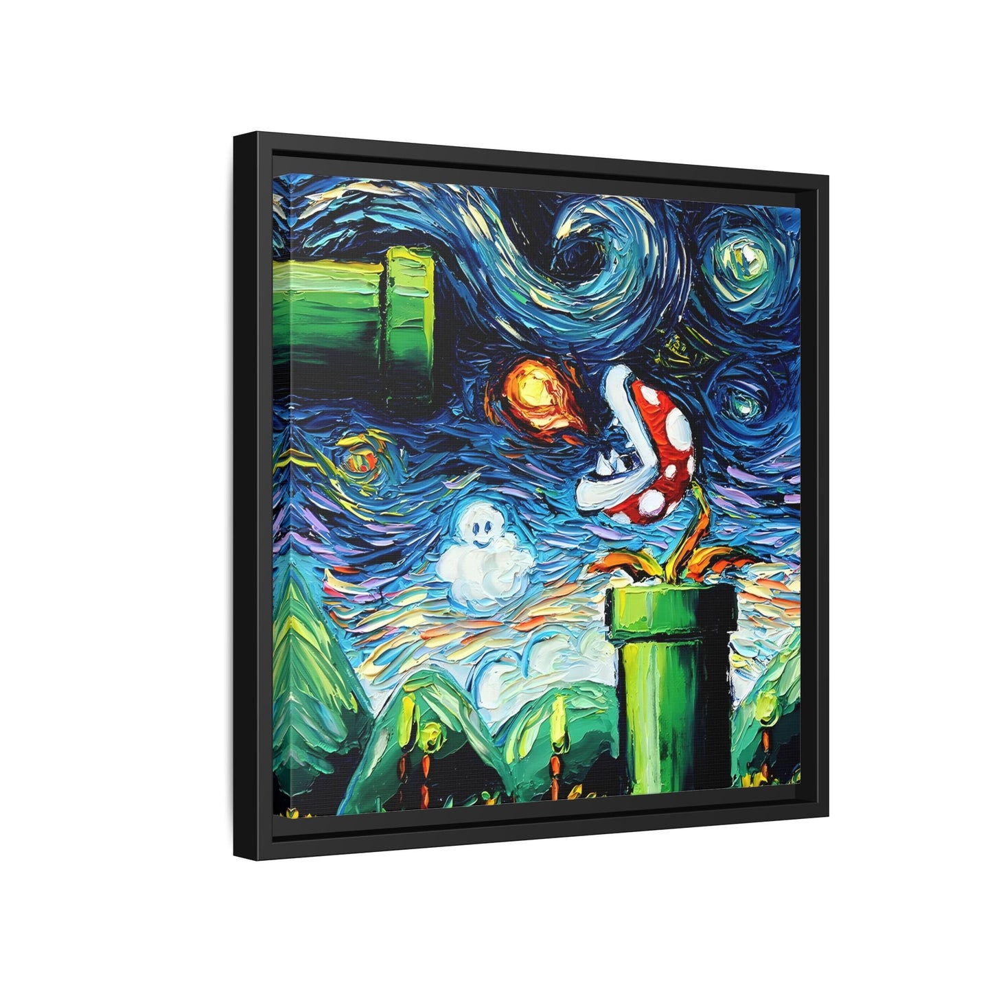 Modern Framed Abstract Starry Night Canvas Wall Art Prints