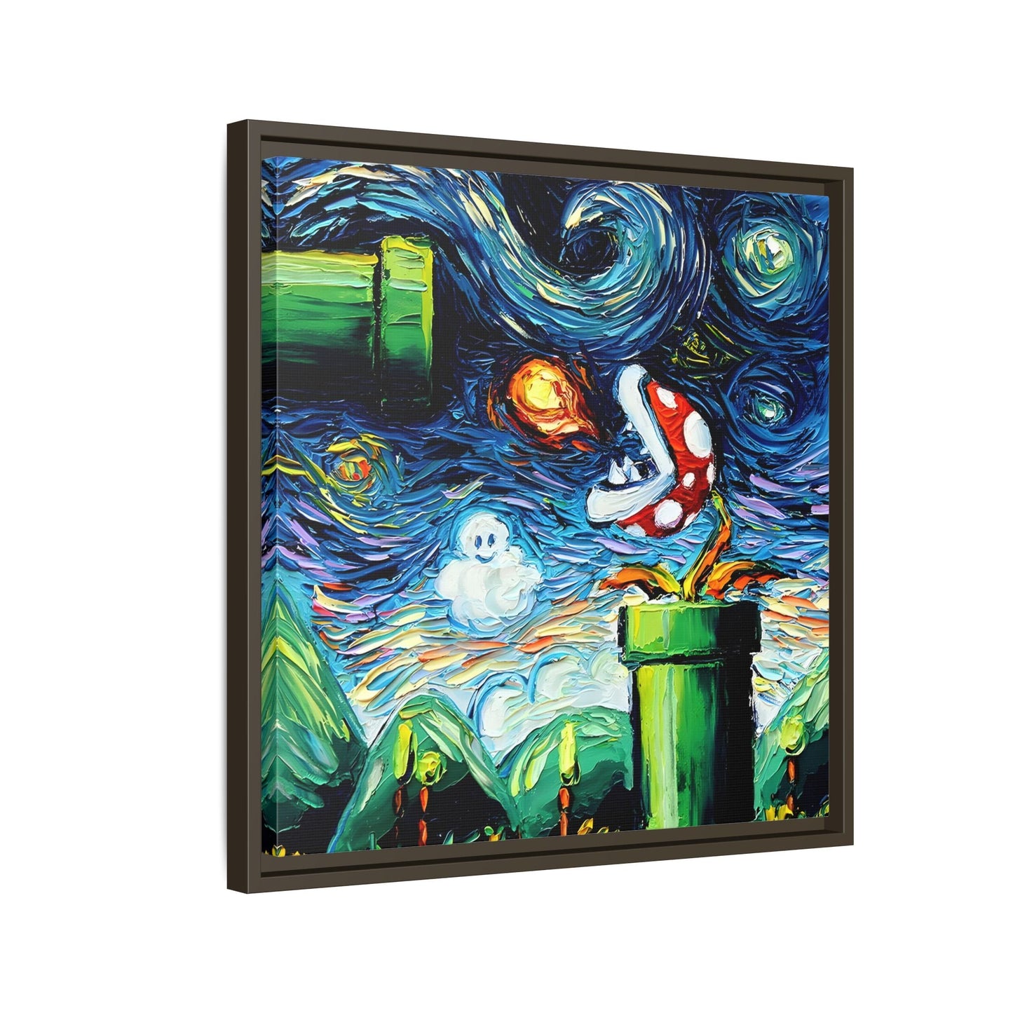 Modern Framed Abstract Starry Night Canvas Wall Art Prints