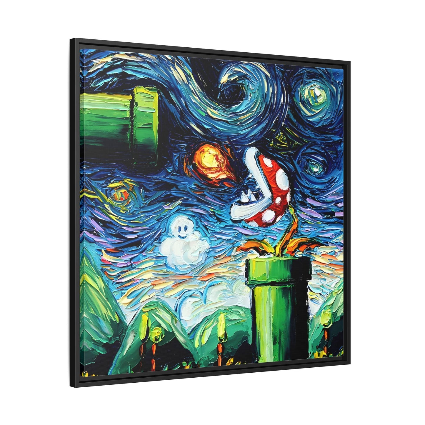 Modern Framed Abstract Starry Night Canvas Wall Art Prints