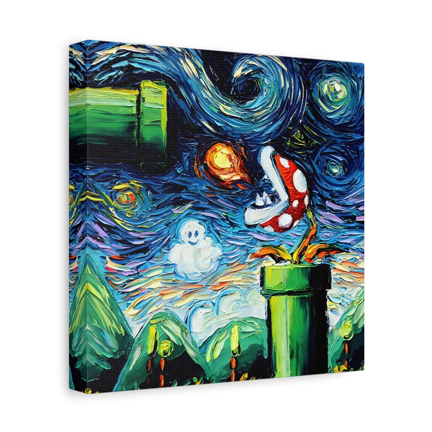 Modern Starry Night Wall Art Abstract Canvas Print