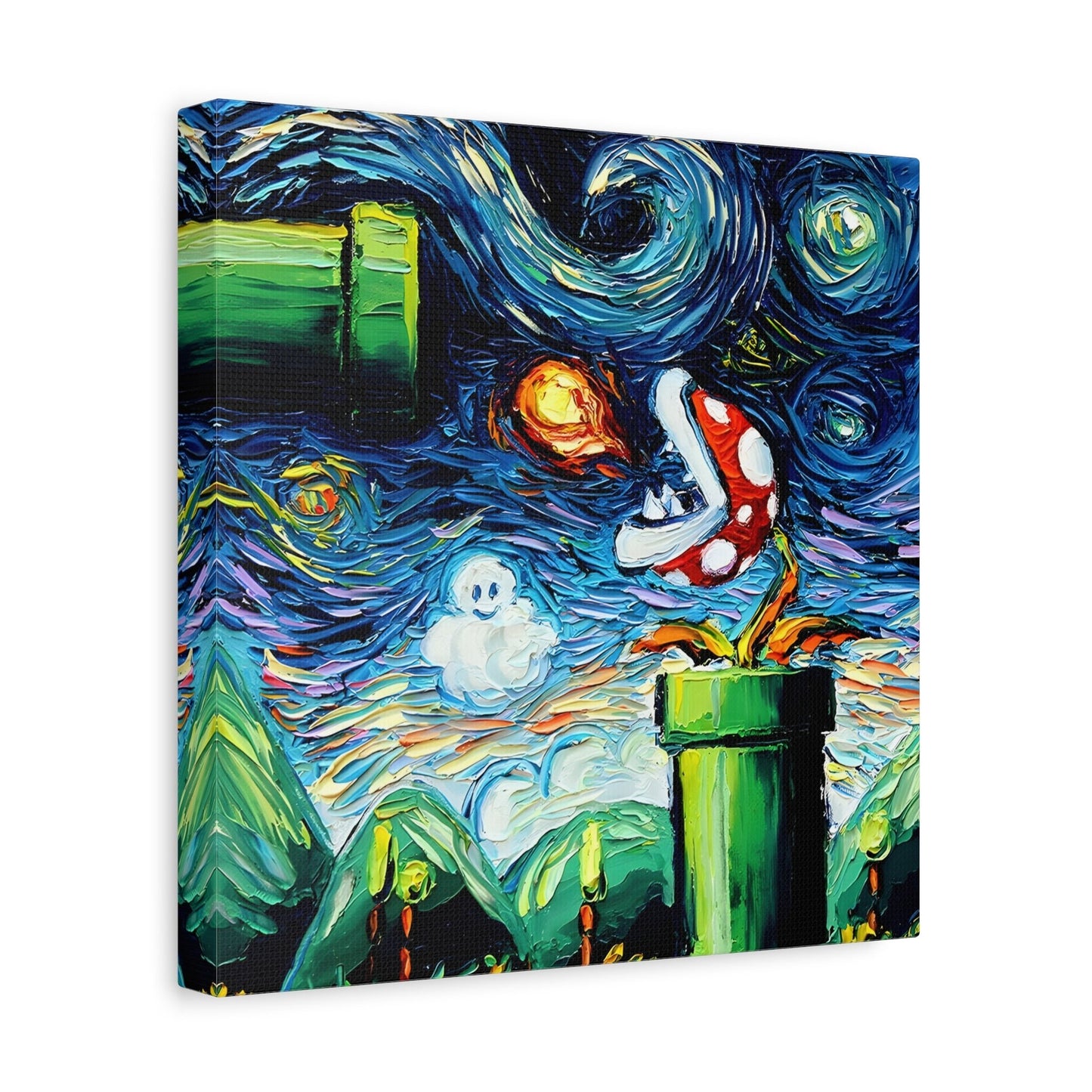 Modern Starry Night Wall Art Abstract Canvas Print