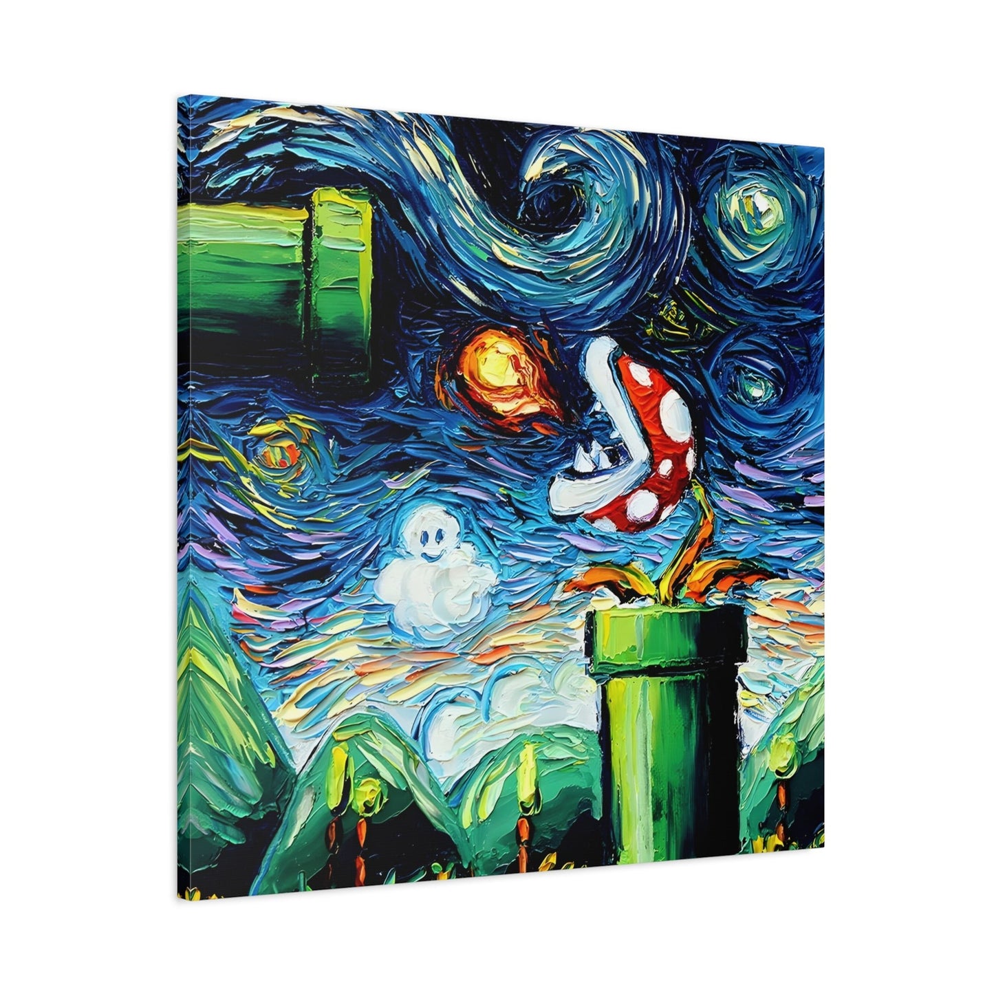 Modern Starry Night Wall Art Abstract Canvas Print