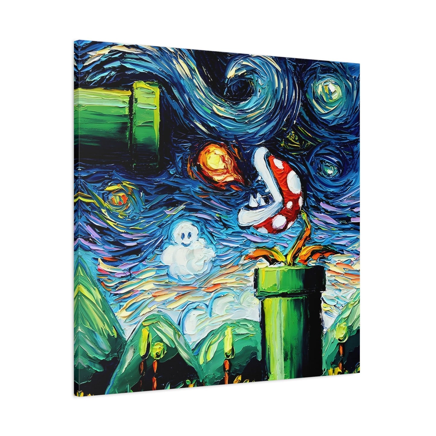 Modern Starry Night Wall Art Abstract Canvas Print