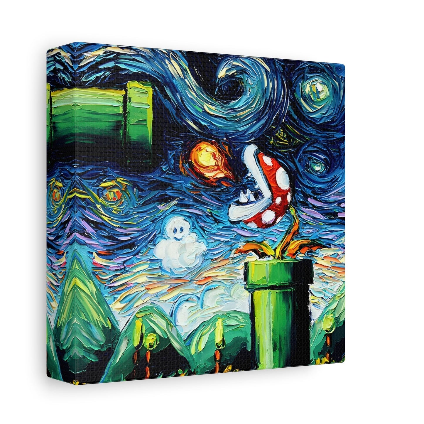 Modern Starry Night Wall Art Abstract Canvas Print
