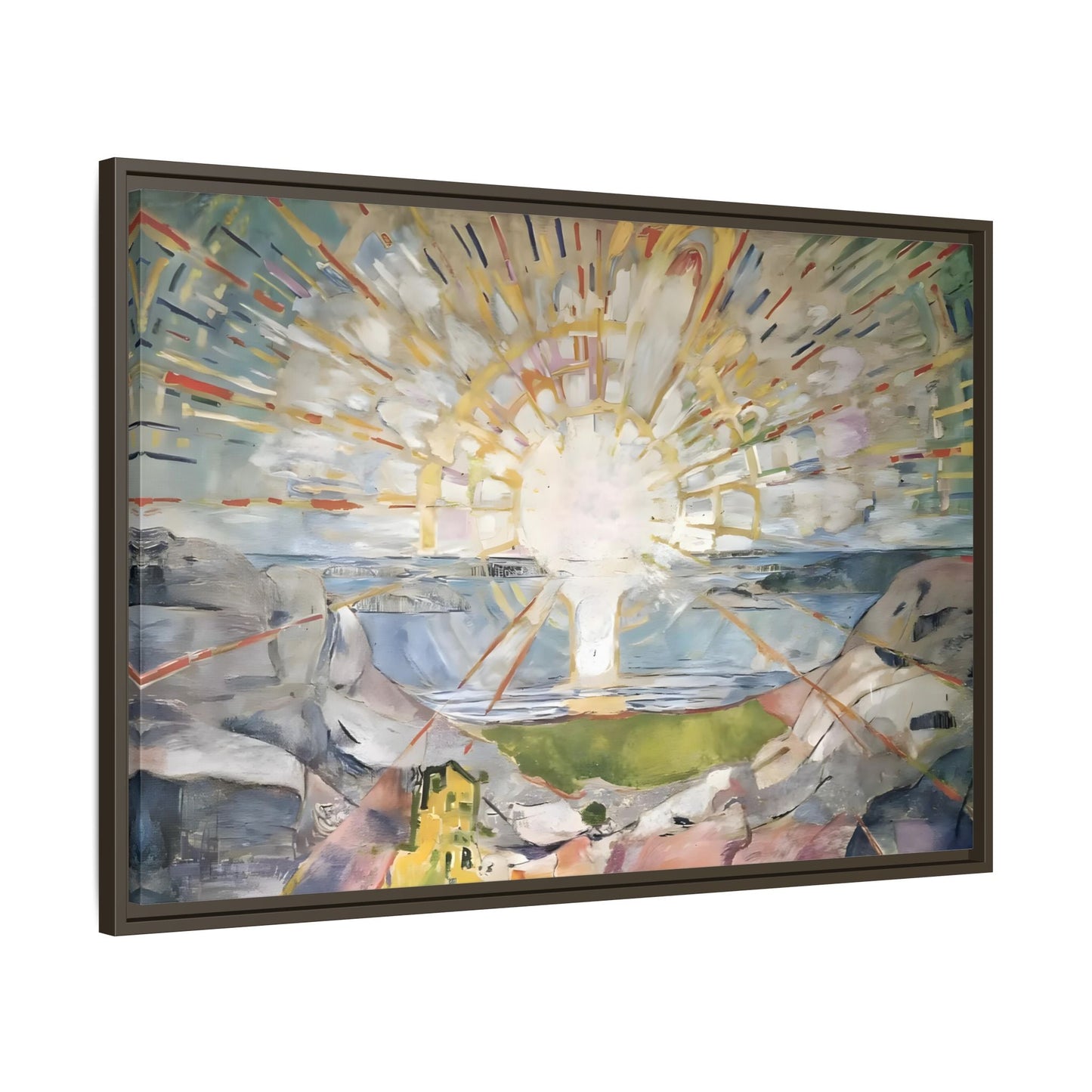 Munch Sun Canvas Wall Art Print - Large Framed Famous Colorful Painting