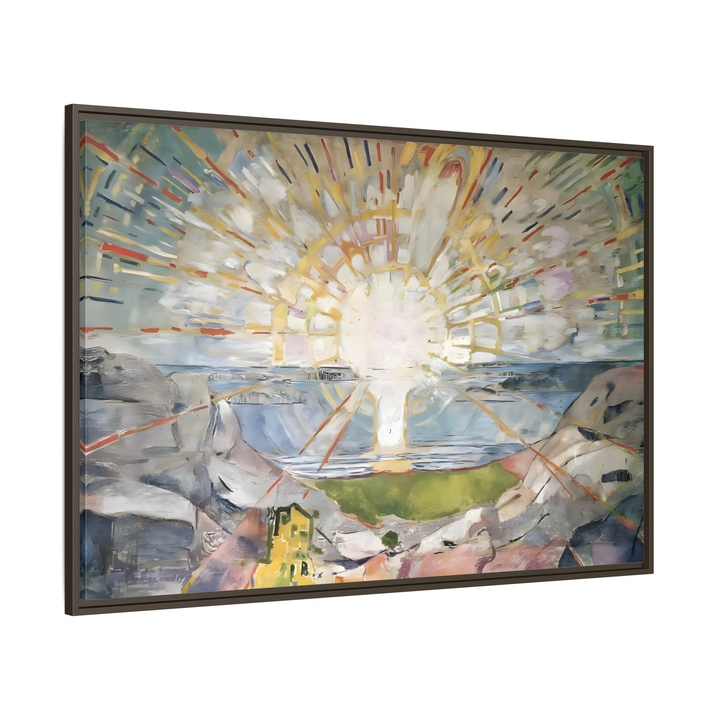 Munch Sun Canvas Wall Art Print - Large Framed Famous Colorful Painting