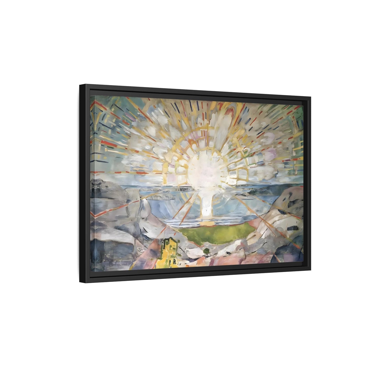Munch Sun Canvas Wall Art Print - Large Framed Famous Colorful Painting