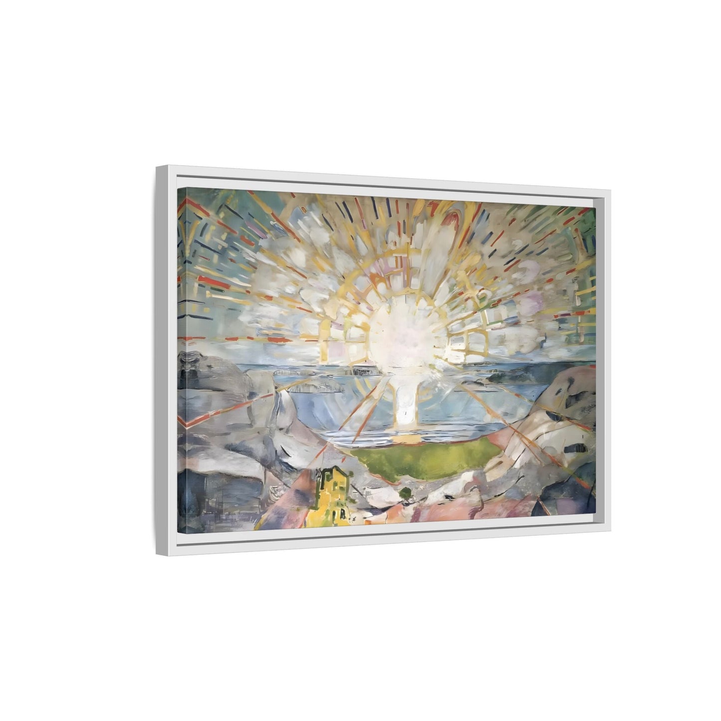 Munch Sun Canvas Wall Art Print - Large Framed Famous Colorful Painting