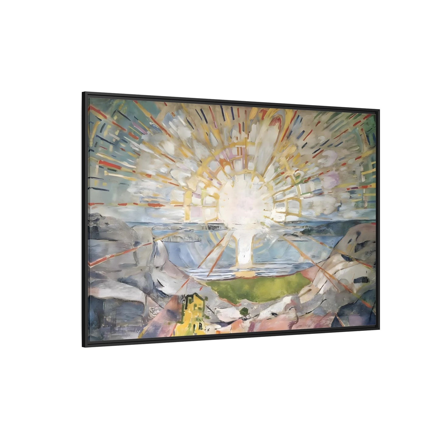 Munch Sun Canvas Wall Art Print - Large Framed Famous Colorful Painting