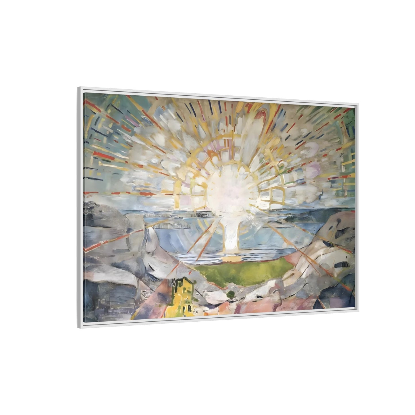Munch Sun Canvas Wall Art Print - Large Framed Famous Colorful Painting