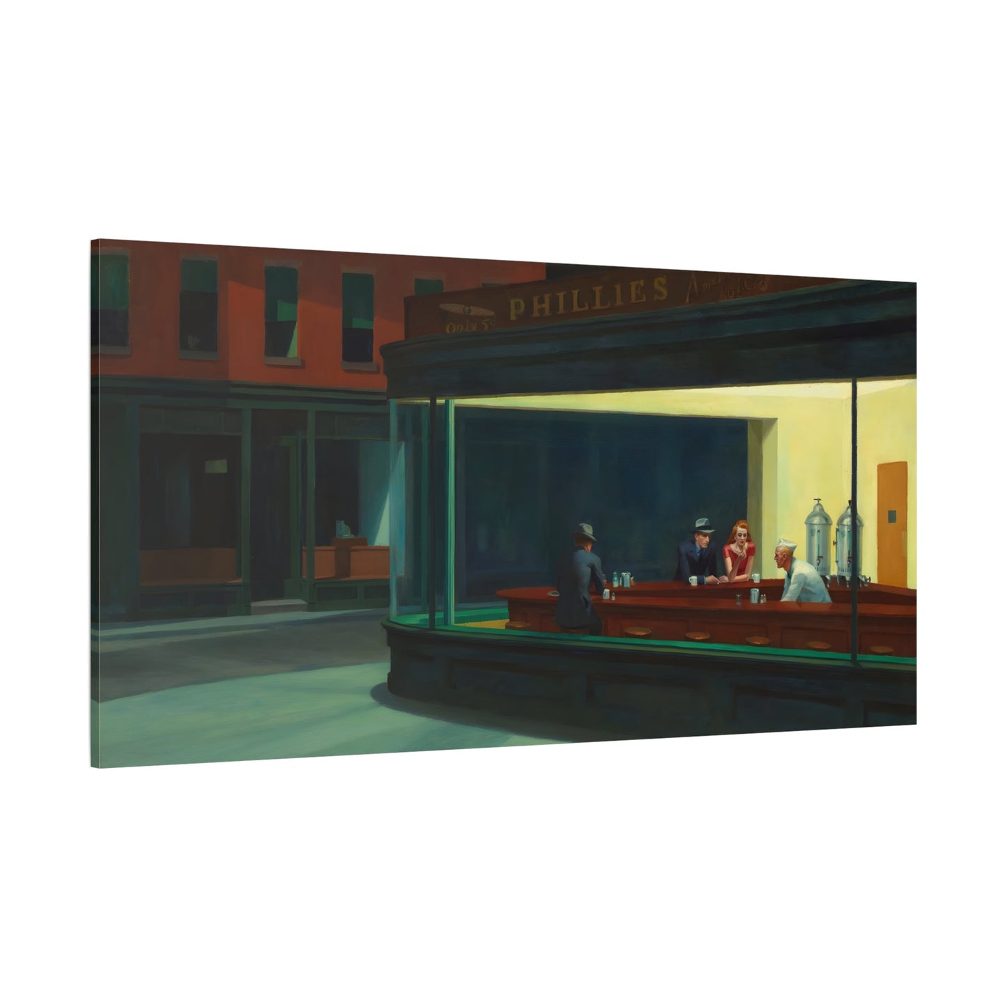 Nighthawks Canvas Wall Art Print - Famous Hopper Painting Prints