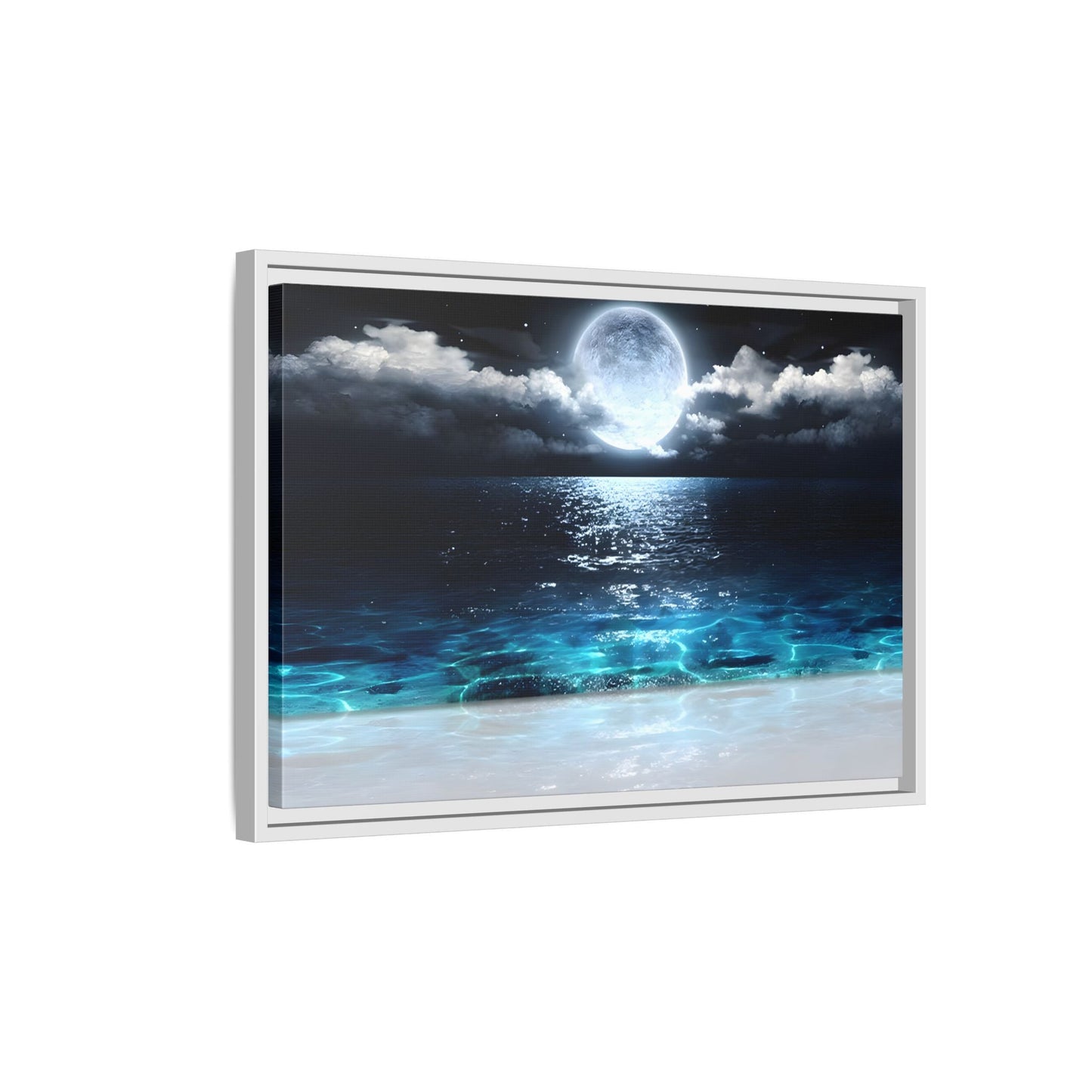 Ocean Moon Canvas Prints - Large Calm Sea Wall Art Sea Landscape