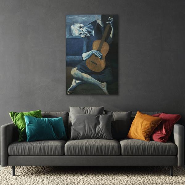 Old Guitarist Canvas Wall Art Print Pablo Picasso Reproduction