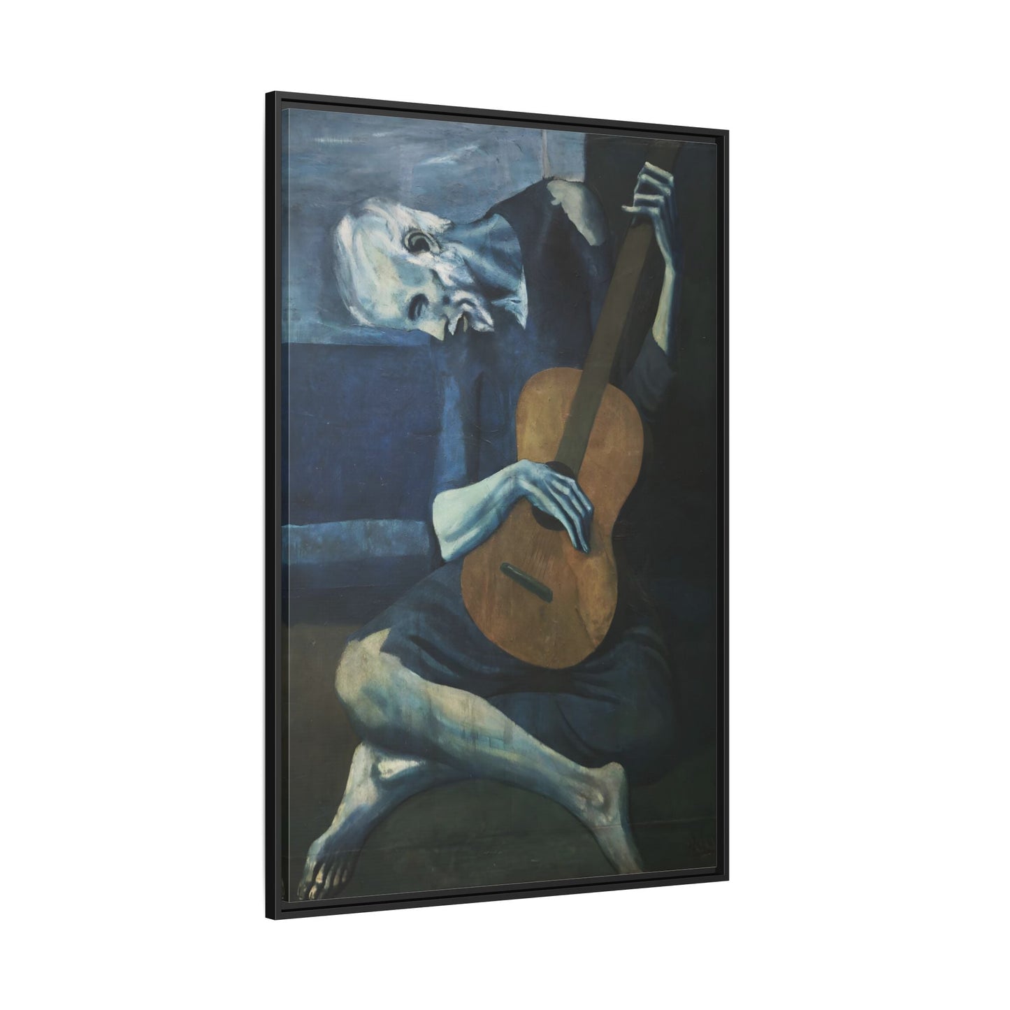 Old Guitarist Wall Art - Framed Picasso Canvas Print