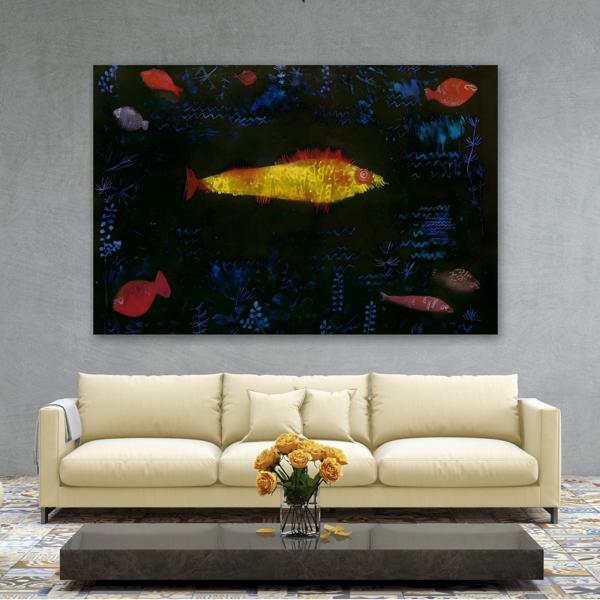 Paul Klee Goldfish - Canvas Wall Art Print Reproduction