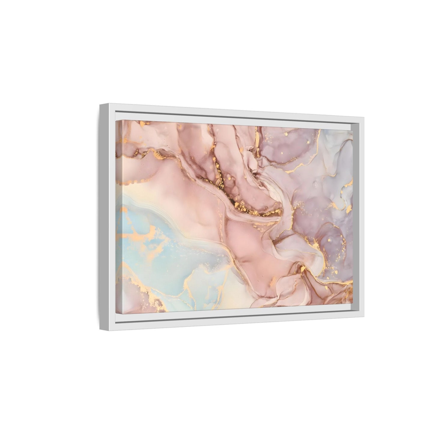 Pink Gold Marble Canvas Prints - Large Abstract Fashion Wall Art