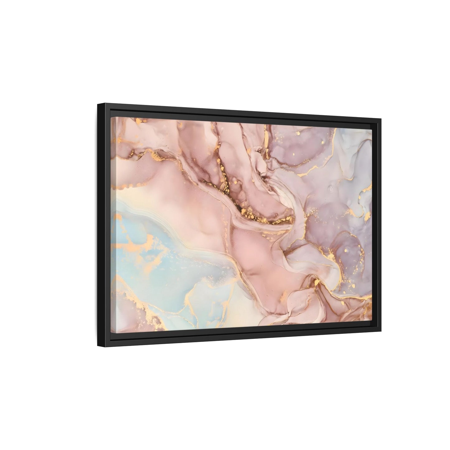 Pink Gold Marble Canvas Prints - Large Abstract Fashion Wall Art