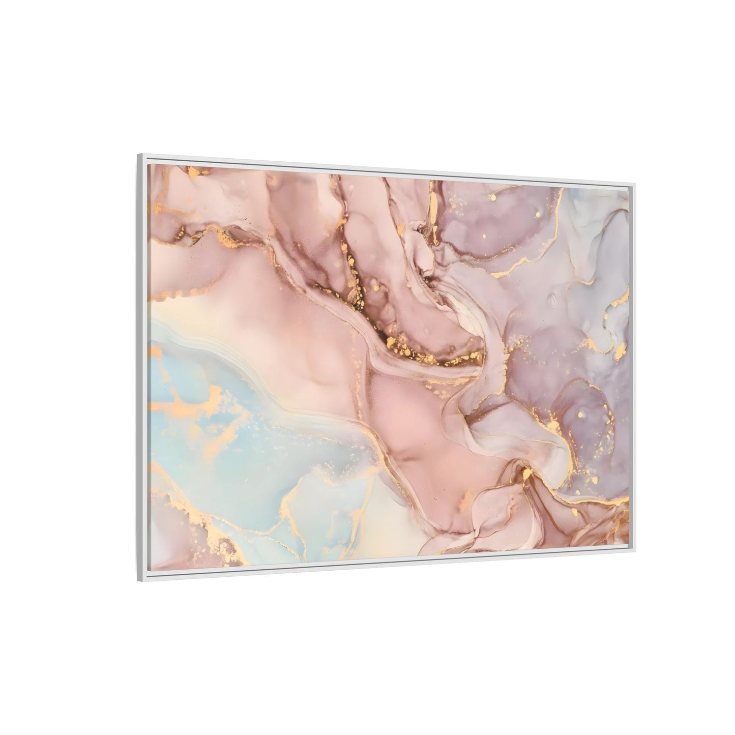 Pink Gold Marble Canvas Prints - Large Abstract Fashion Wall Art