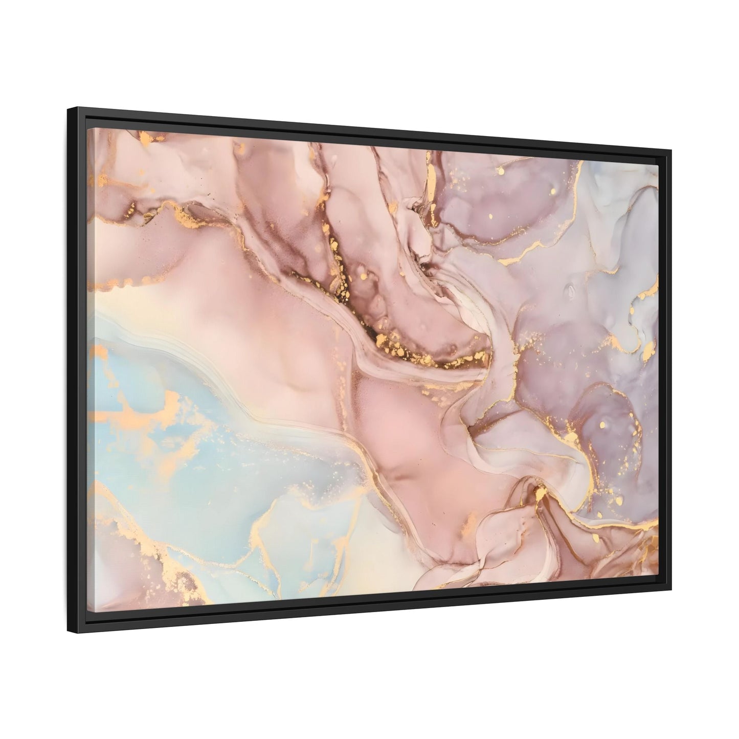 Pink Gold Marble Canvas Prints - Large Abstract Fashion Wall Art