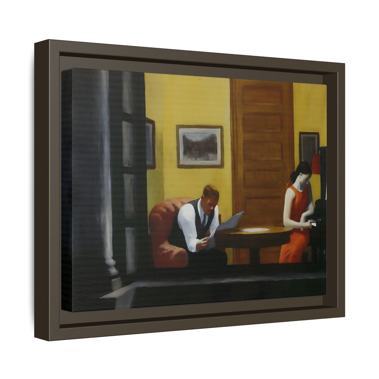 Room in New York Hopper Canvas Print - Large Framed Wall Art Painting Reproduction