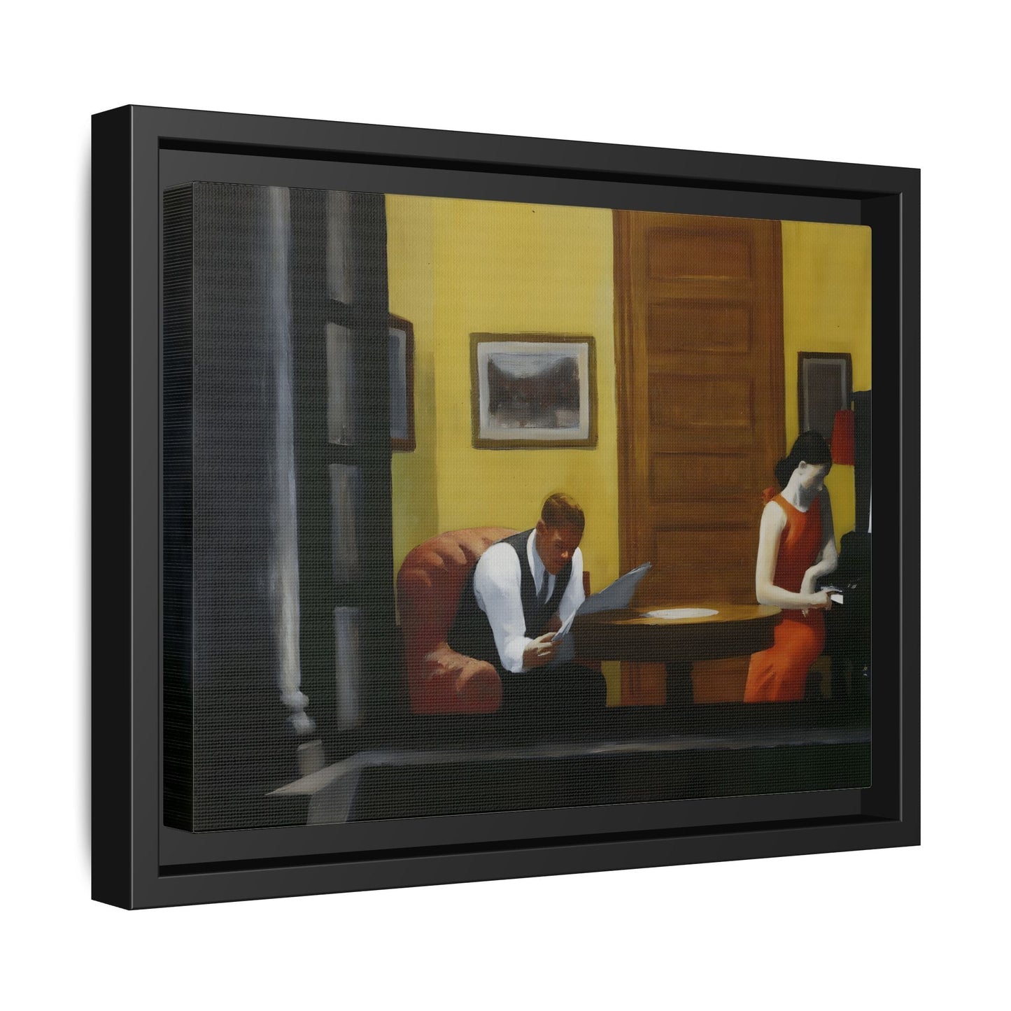 Room in New York Hopper Canvas Print - Large Framed Wall Art Painting Reproduction