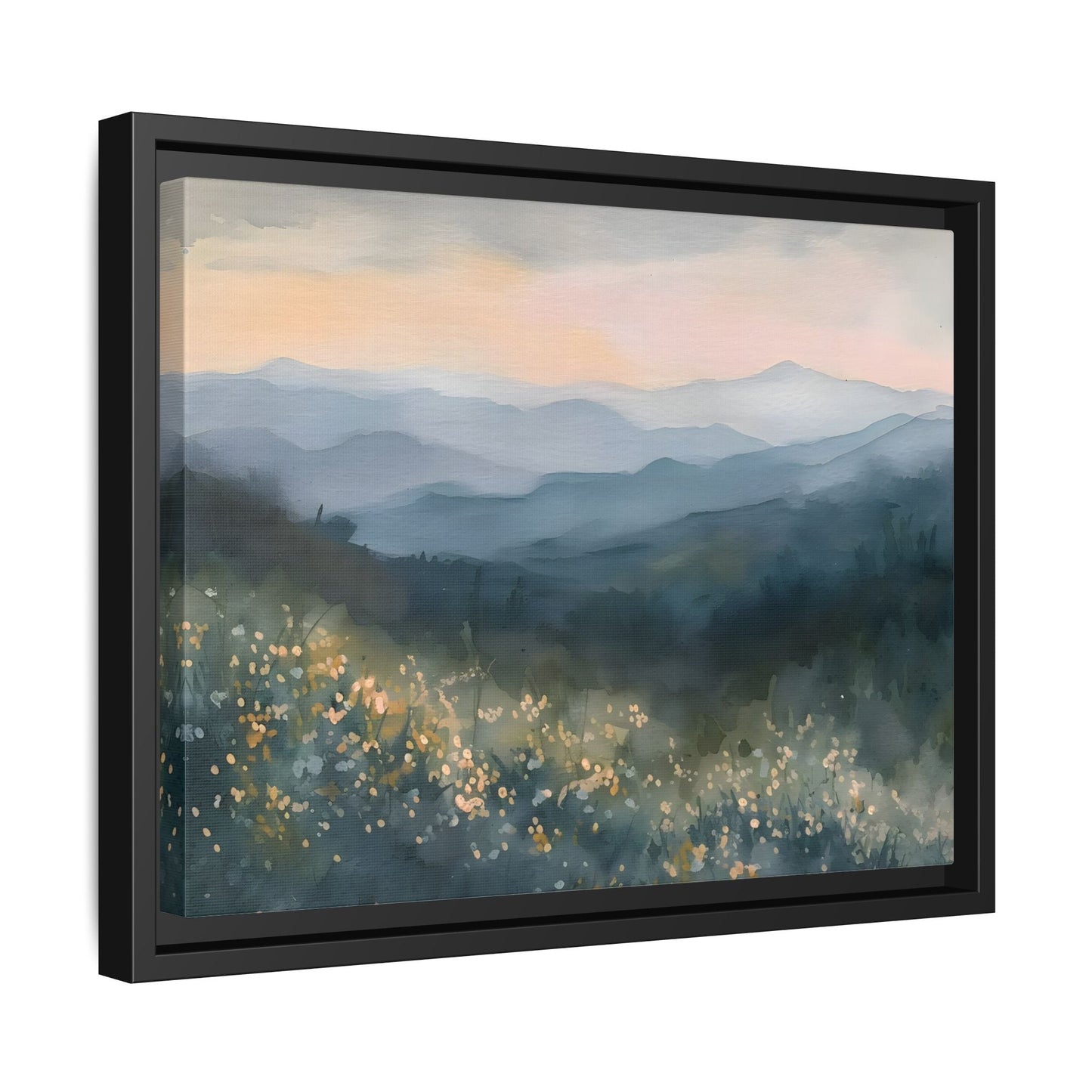 Spring Flowers Watercolor Smoky Mountains Wal Art Canvas Print