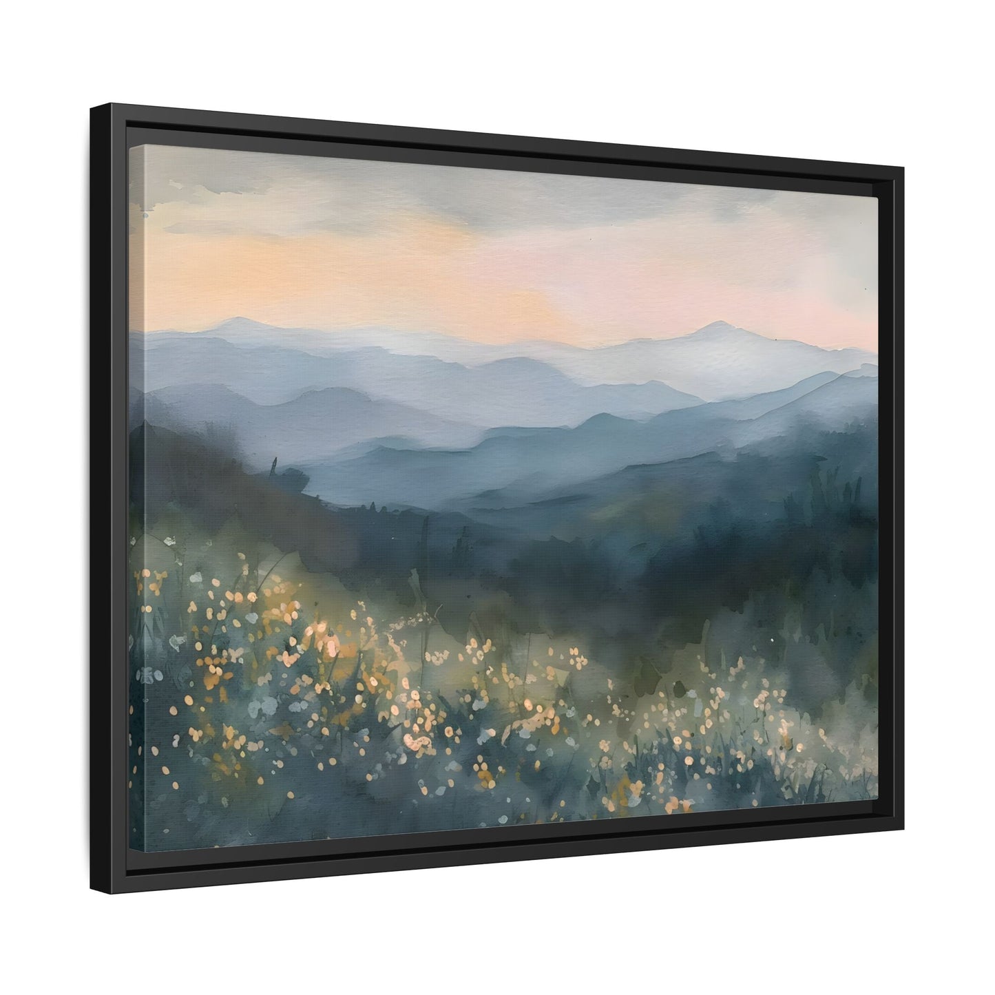 Spring Flowers Watercolor Smoky Mountains Wal Art Canvas Print